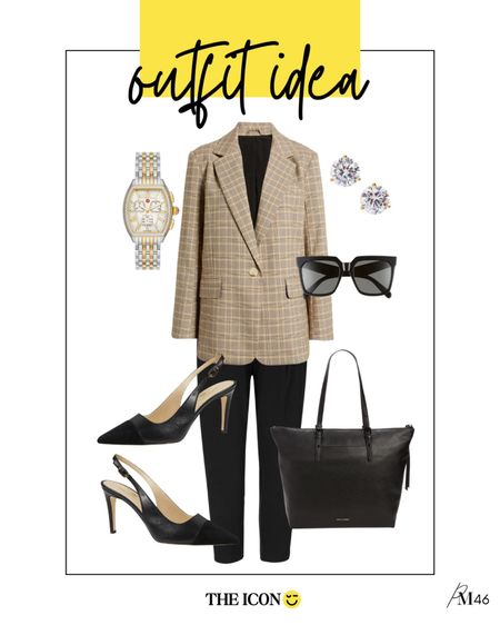 nordstrom anniversary sale 2023 

fall outfit idea! plaid blazer with black trousers, slingback pumps, and leather tote 

#LTKstyletip #LTKSeasonal #LTKxNSale