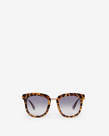 Square Tortoise Frame Sunglasses | Express