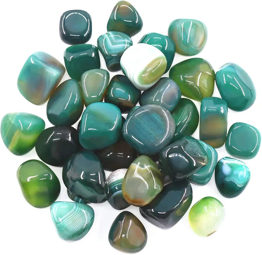 Hilitchi Green Agate Stone Tumbled Stones for Plants Cacti & Succulents Bedding, Vase Filler, Lan... | Amazon (US)