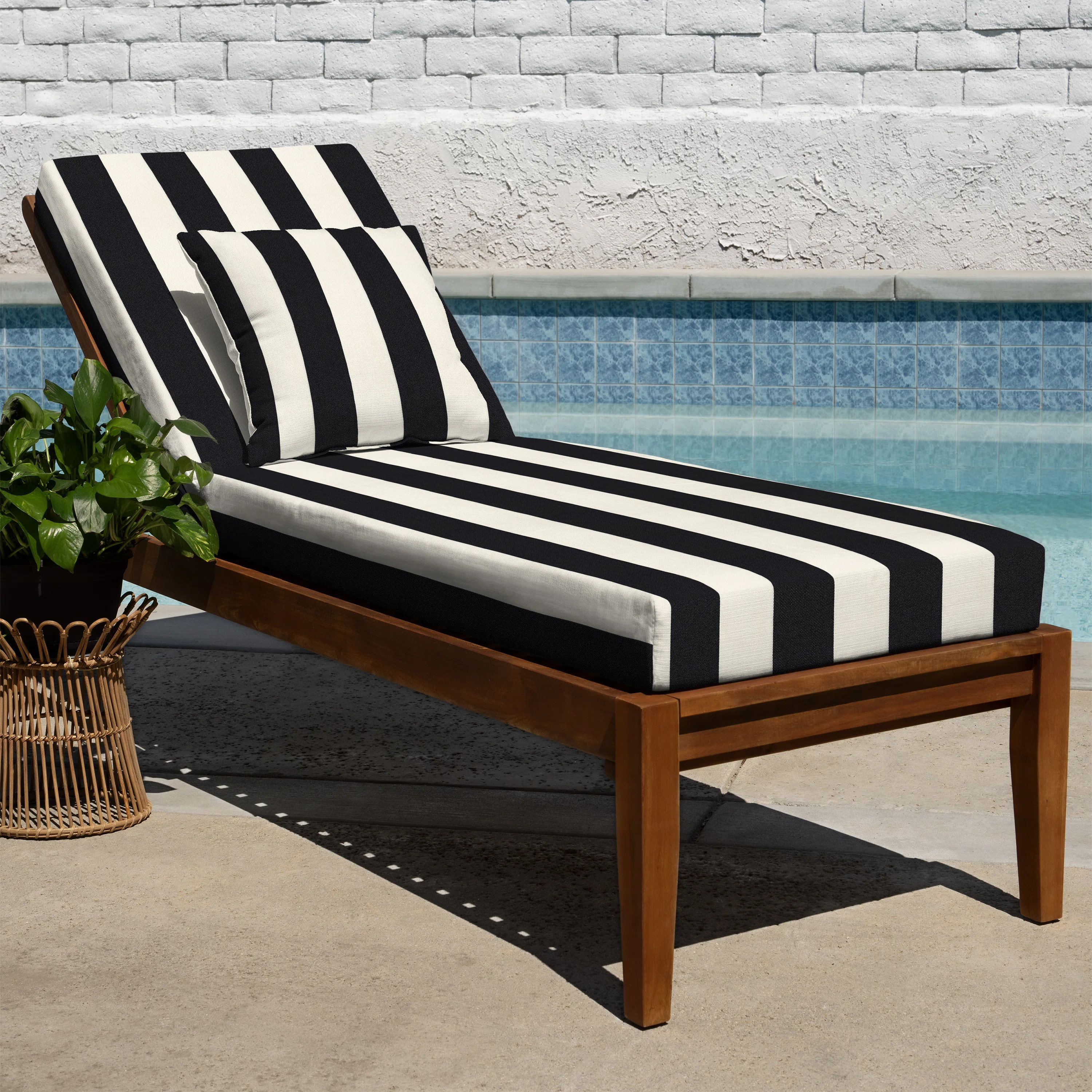 Basics by Wayfair\u2122 Meridian Outdoor Chaise Lounge Cushion \u2013 Weather-Resistant, Reversib... | Wayfair North America
