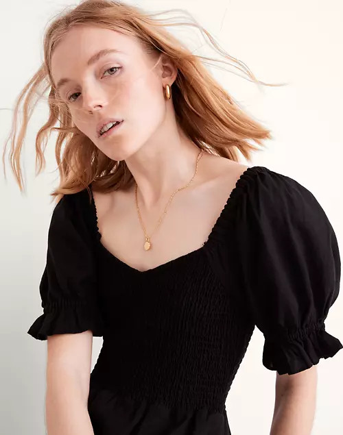 Linen-Blend Lucie Smocked Mini Dress | Madewell