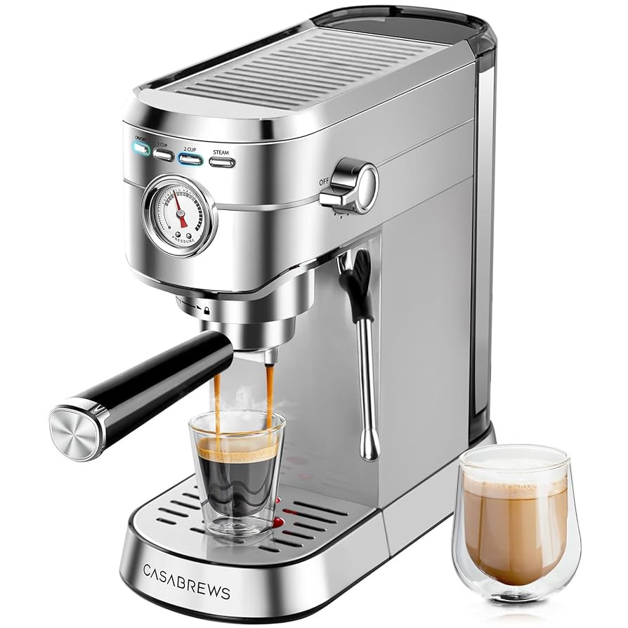 CASABREWS CM5418 Espresso Machine 20 Bar, Compact Espresso Maker with Steam Milk Frother, Stainle... | Amazon (US)