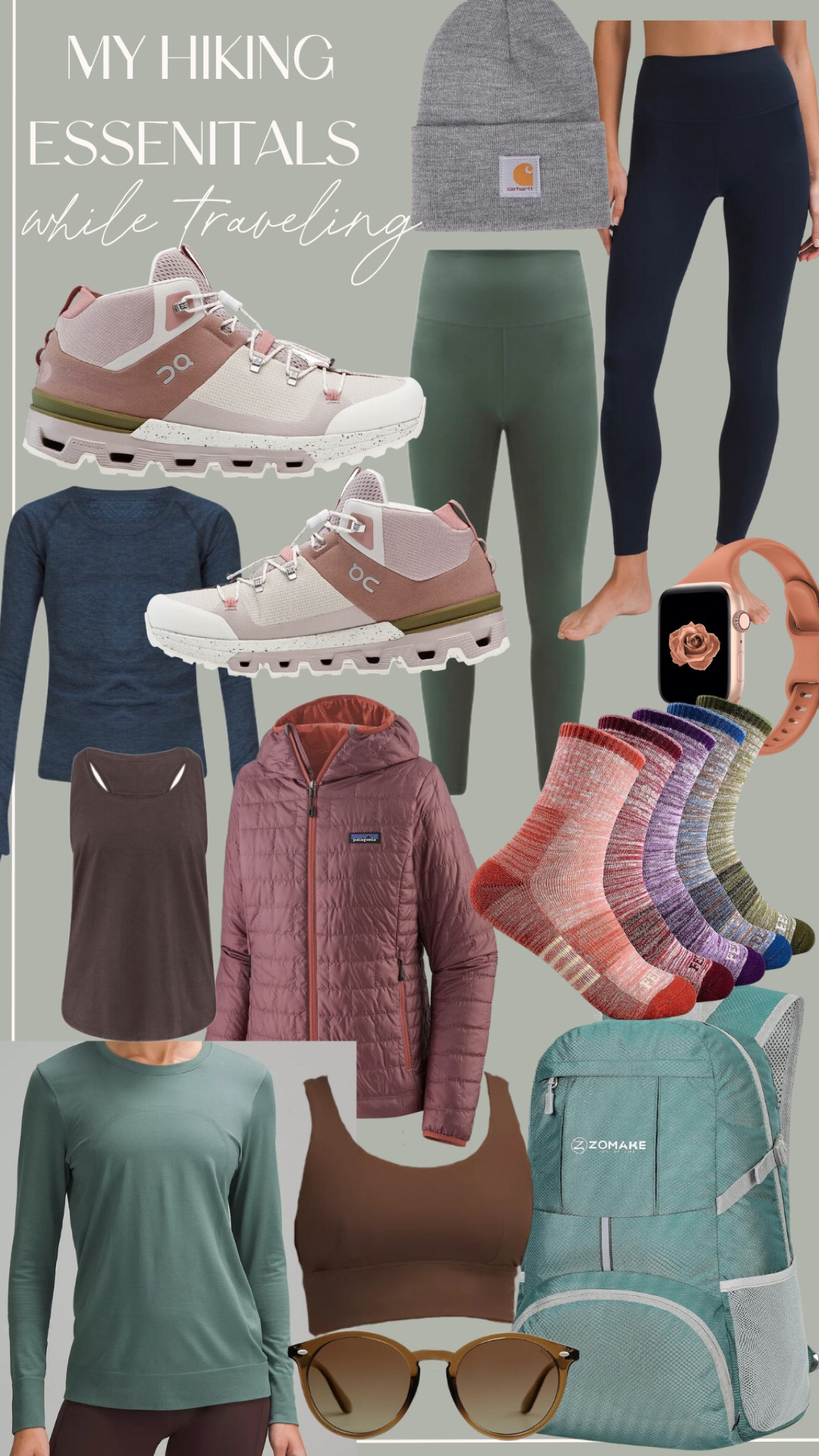 Items I took with me while traveling - hiking outfits, hiking boots are 30% off at time of posting, backpack, warm socks on Amazon, jacket, Lululemon align leggings, and more! 

#LTKfitness #LTKtravel #LTKSeasonal