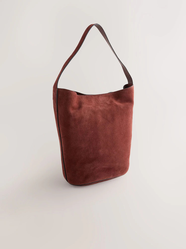 Rust Brown Slouchy Leather Bucket Shoulder Bag | Next US
