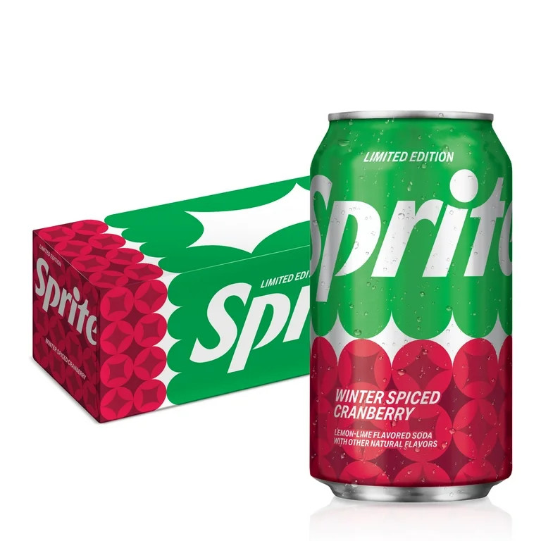Sprite Winter Spiced Cranberry Soda Pop, 12 fl oz, 12 Pack Cans - Walmart.com | Walmart (US)
