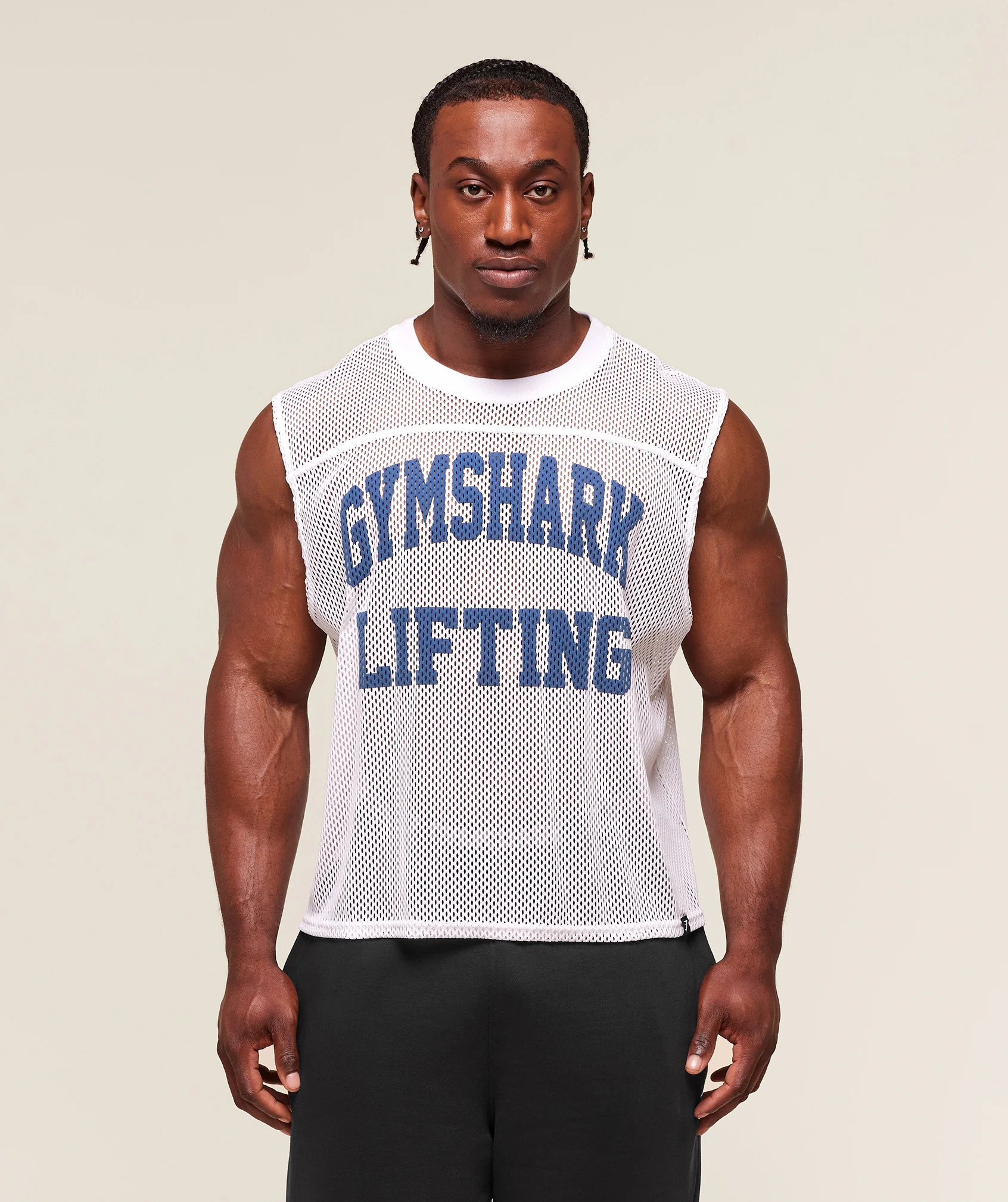 Gymshark Mesh Oversized Tank - White | Gymshark EU