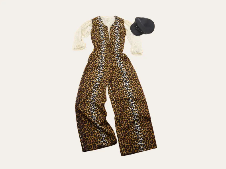 Vintage 1960s Leopard Jumpsuit \u2022 Wide Leg Animal Print Romper \u2022 XS Small 28 Waist | Etsy (Global)