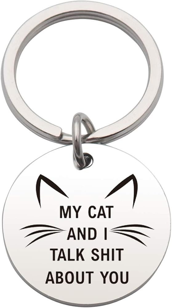 Cat Lover Gift I Work Hard So My Cat Can Have A Better Life Keychain Cat Lover Gift Keychain for ... | Amazon (US)