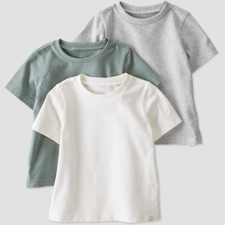 little Planet By Carter's Baby 3pk Spring Moss T-Shirt - Gray/Green | Target
