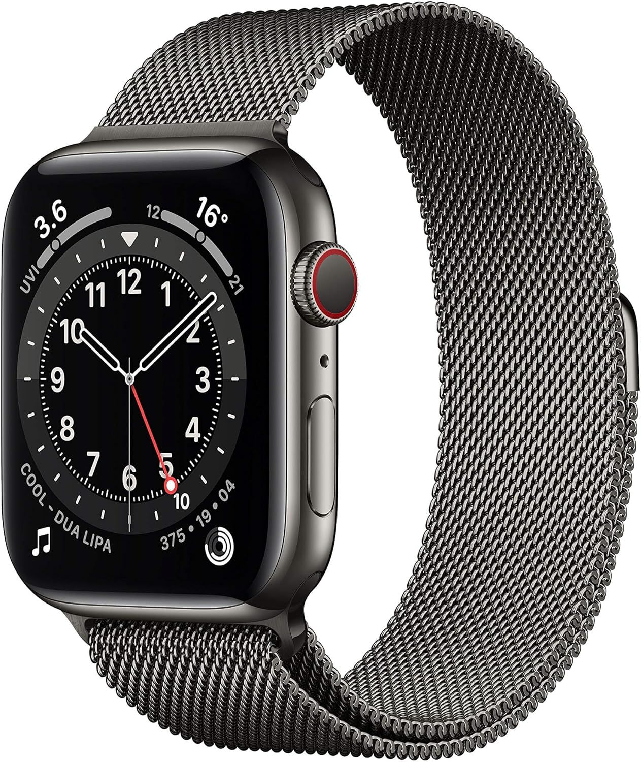 Apple Watch Series 6 GPS + Cellular, 44mm Graphite Stainless Steel Case with Graphite Milanese Lo... | Amazon (UK)