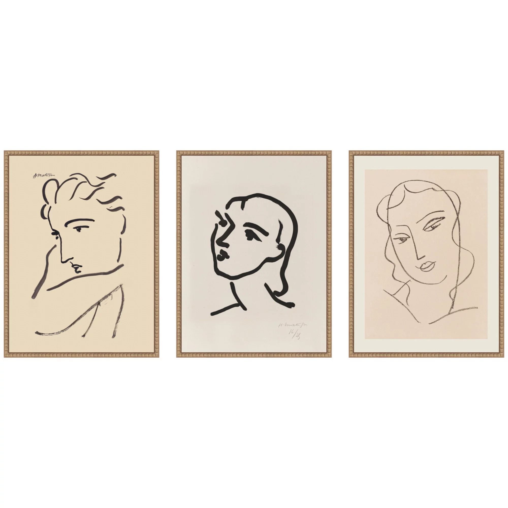 Profil de Femme by Henri Matisse 3 Piece Framed Canvas Wall Art Set | Kohl's