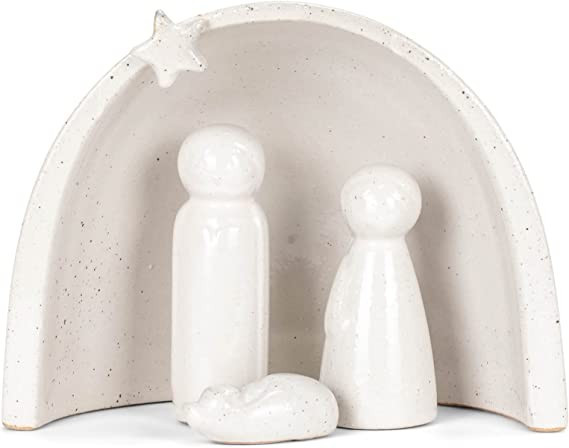 Stoneware Nativity with Glaze, Set of 4 | Amazon (US)