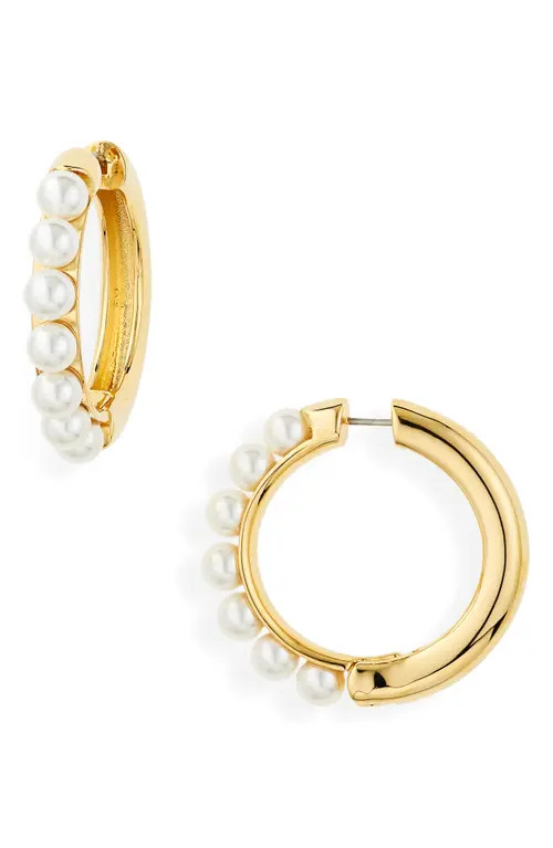 Lele Sadoughi Reversible Imitation Pearl Hoop Earrings at Nordstrom | Nordstrom