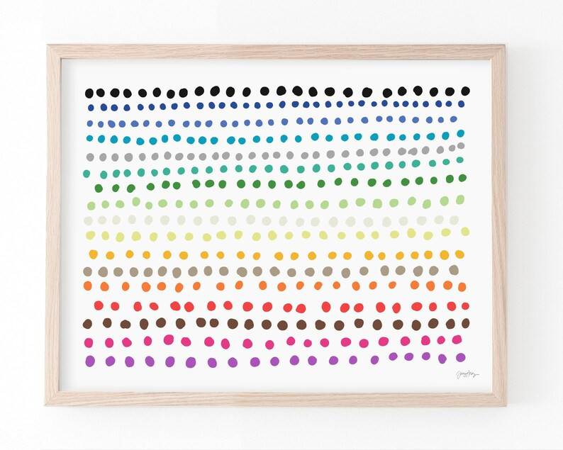 Rainbow Polka Dots Art Print. Signed. Available Framed or - Etsy | Etsy (US)