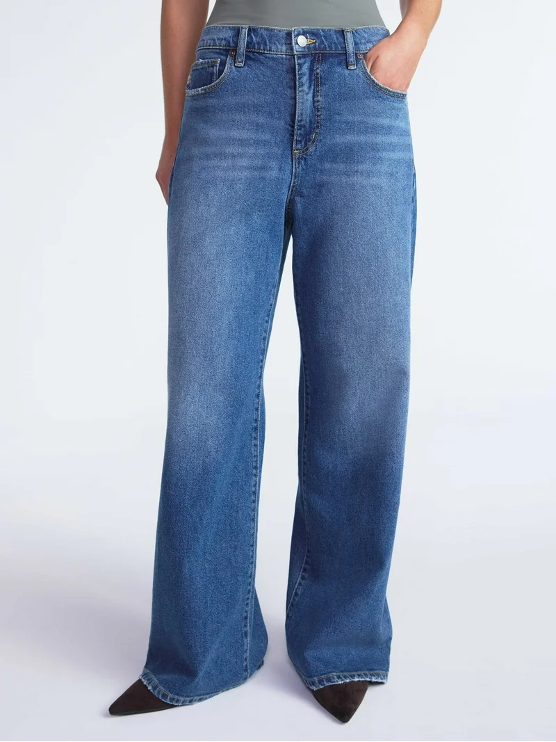 Scoop Women’s and Women’s Plus Baggy Wide Leg Jeans, Sizes 0-26 | Walmart (US)