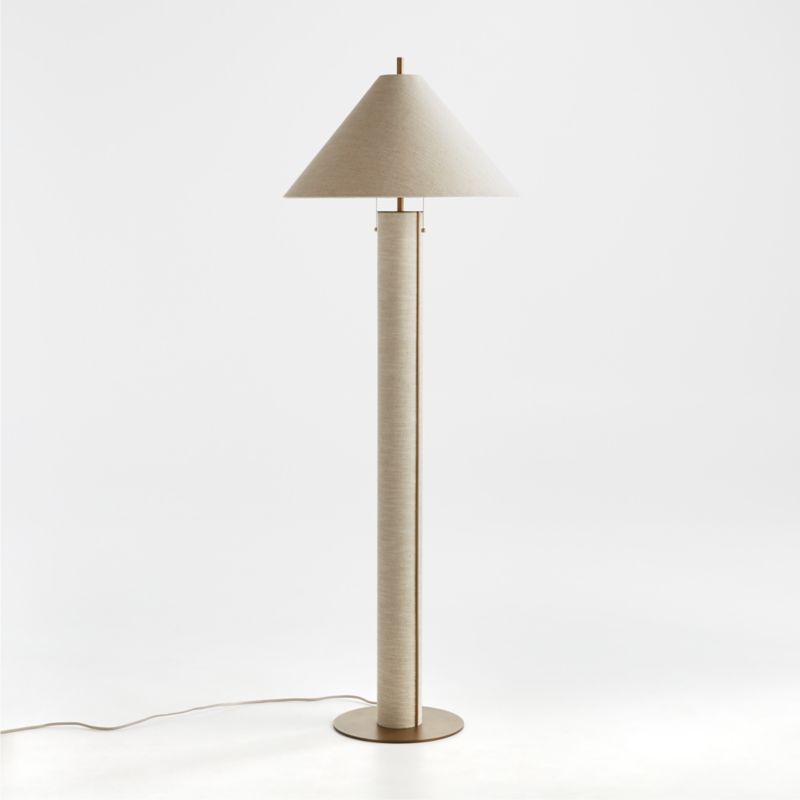 Remi Natural Linen Floor Lamp + Reviews | Crate & Barrel | Crate & Barrel