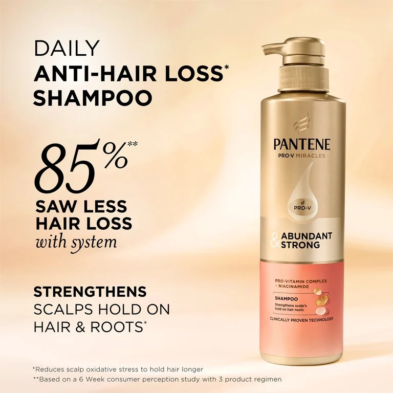 Pantene Abundant & Strong Shampoo, Strengthens Scalp's Hold on Hair Roots, 13.5 oz | Walmart (US)