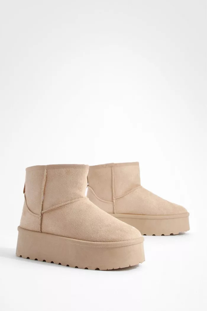 Mini Platform Cosy Boots | Boohoo.com (UK & IE)