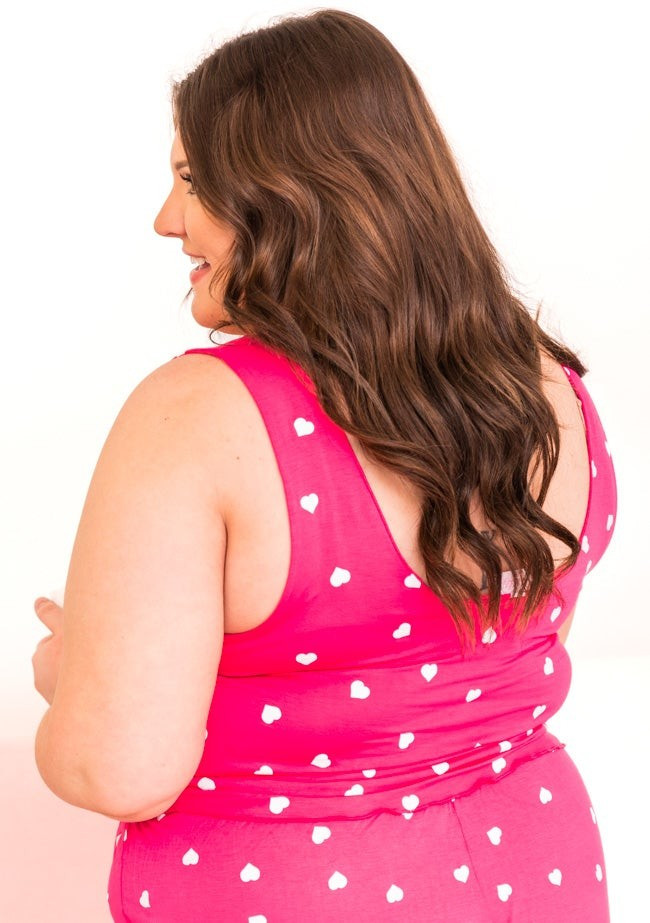 Movie Marathon Pink Heart Lounge Tank | The Pink Lily Boutique
