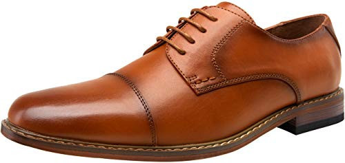 Vostey Men's Dress Shoes Brown Dress Shoes for Men Oxford Shoes for Men Casual Dress Shoes Men Formal Shoes Business Shoes Derby Dress Shoes (BMY703 Polished Brown 10) | Amazon (US)
