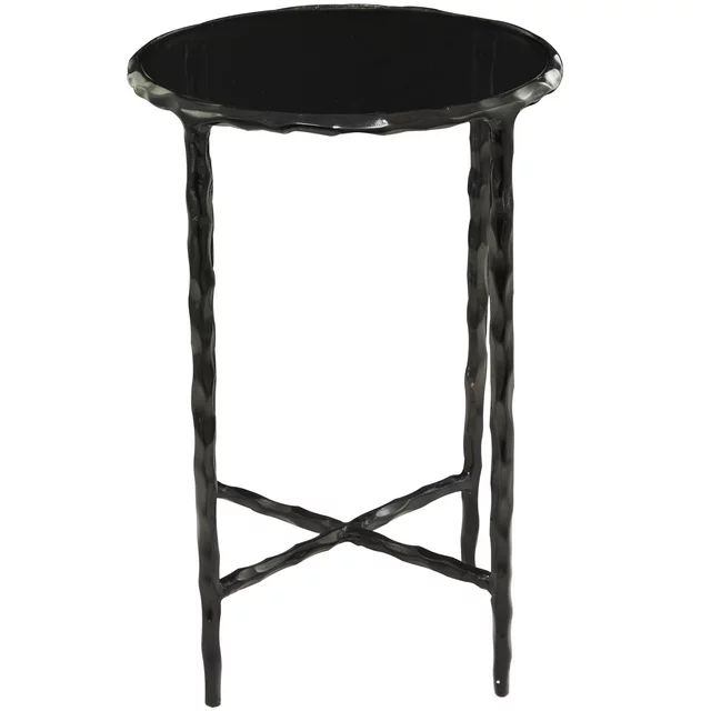 DecMode 15" x 22" Black Aluminum Accent Table with Shaded Glass Top, 1-Piece | Walmart (US)