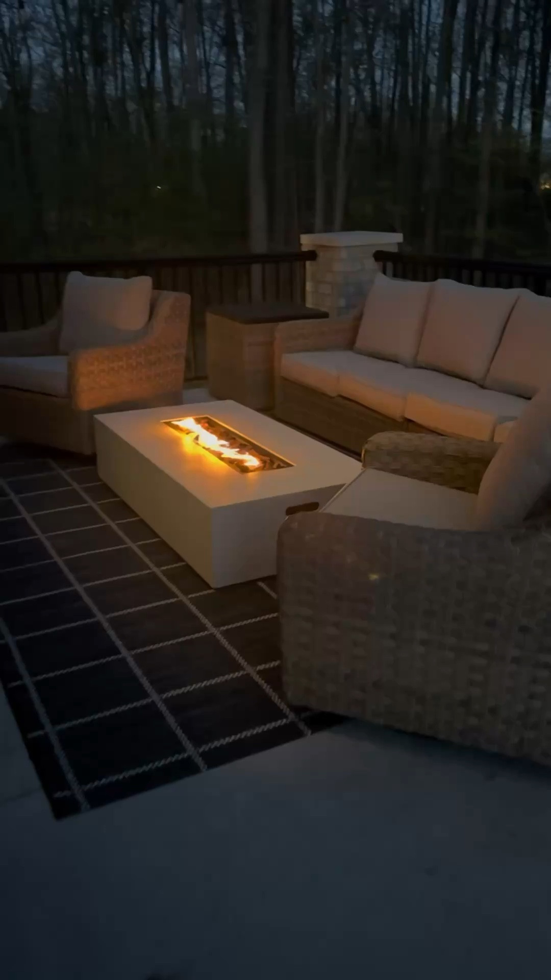This concrete fire pit warms up your patio and looks great during the day and night 

#LTKHome