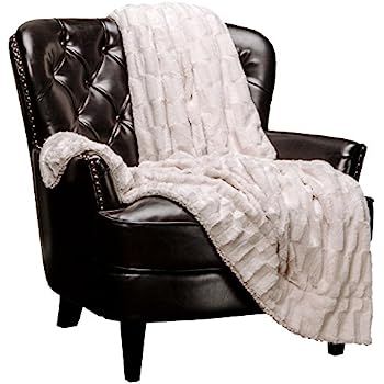 Chanasya Super Soft Fuzzy Faux Fur Elegant Rectangular Embossed Throw Blanket | Fluffy Plush Sher... | Amazon (US)