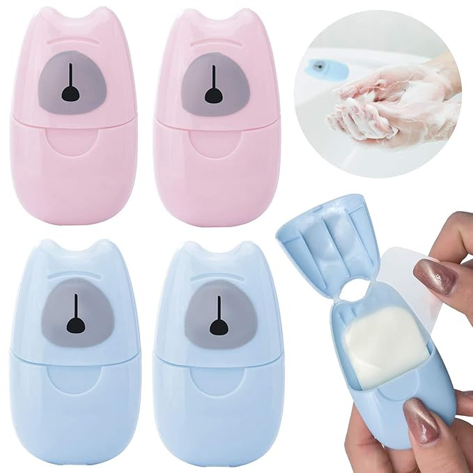 4 Boxs(200 Sheets) Paper Soap,Mini Portable Travel Soap Paper Sheets,Disposable Soap Paper for Ou... | Amazon (US)