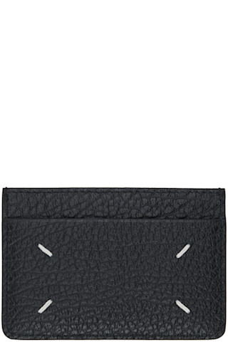 Black Four Stitches Card Holder | SSENSE