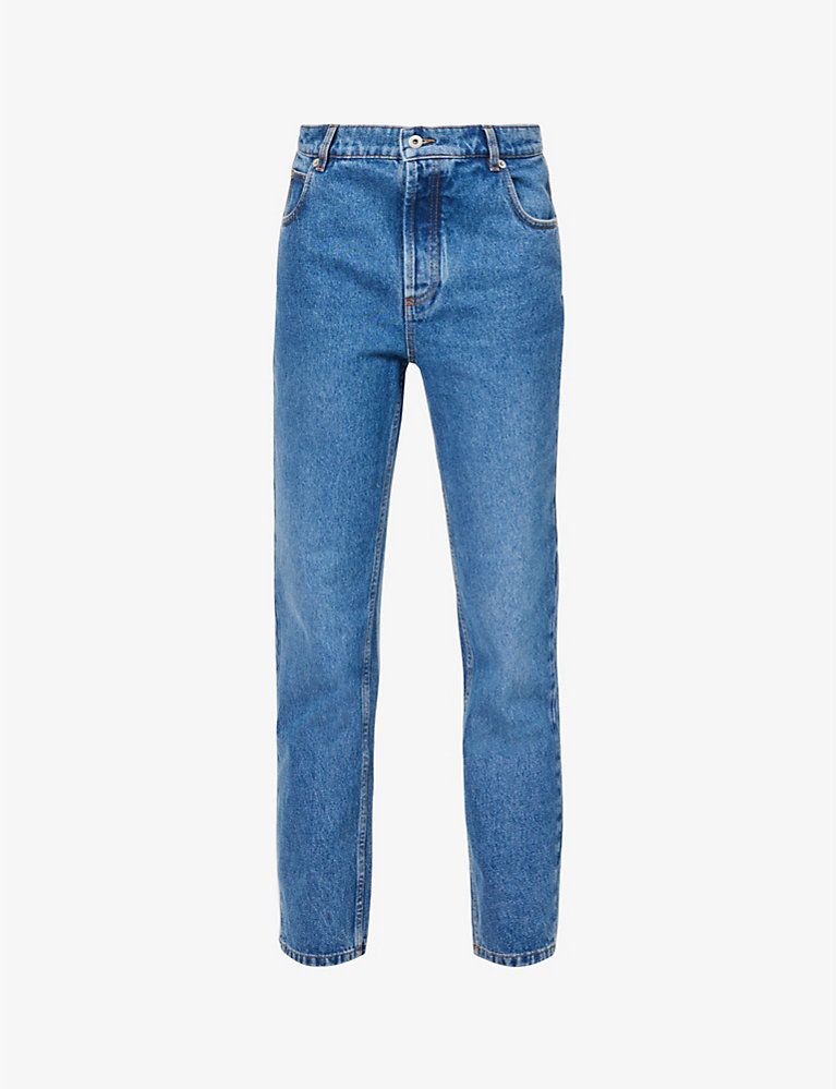 LOEWE Anagram-pocket tapered high-rise denim jeans | Selfridges