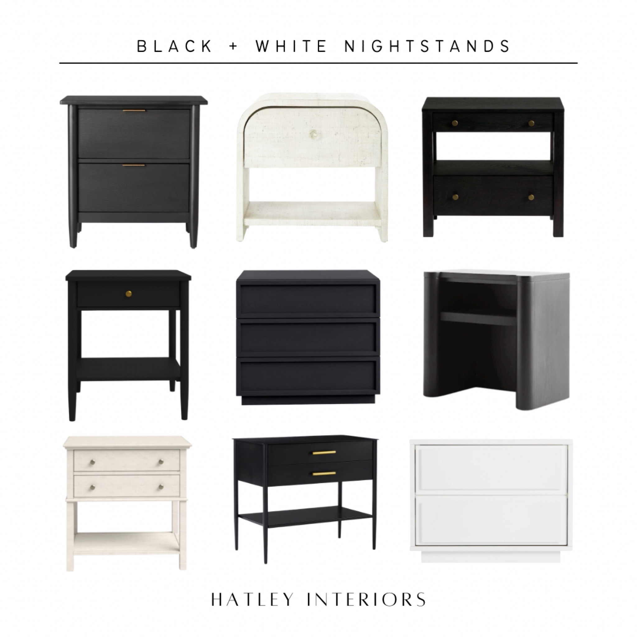 black & white nightstands round up! 

black nightstand with drawers, black nightstand with shelf, white nightstand, wide nightstand, narrow nightstand, bedside table with storage, nightstand with storage, bedroom decor 

#LTKhome #LTKFind