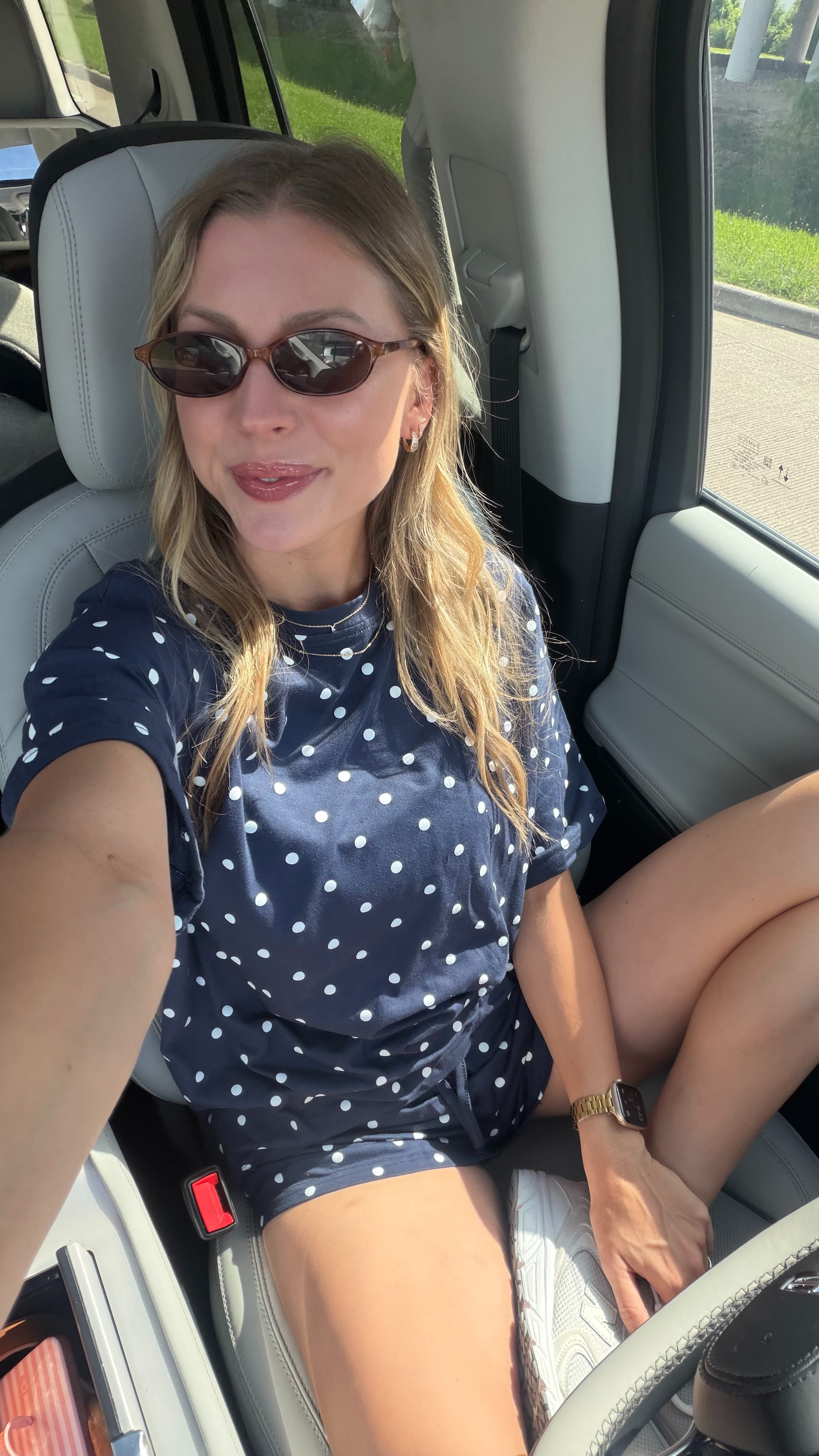 Cute, casual mom outfit! Wearing small in polka dot set 

 #LTKootd #LTKmomlife