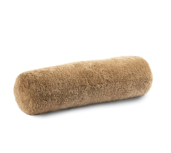 Illya Shortwool Curly Sheepskin Bolster Pillow | Pottery Barn (US)