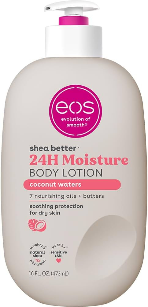 eos Shea Better Body Lotion Coconut Waters, 24-Hour Moisture Skin Care, Lightweight & Non-Greasy,... | Amazon (US)