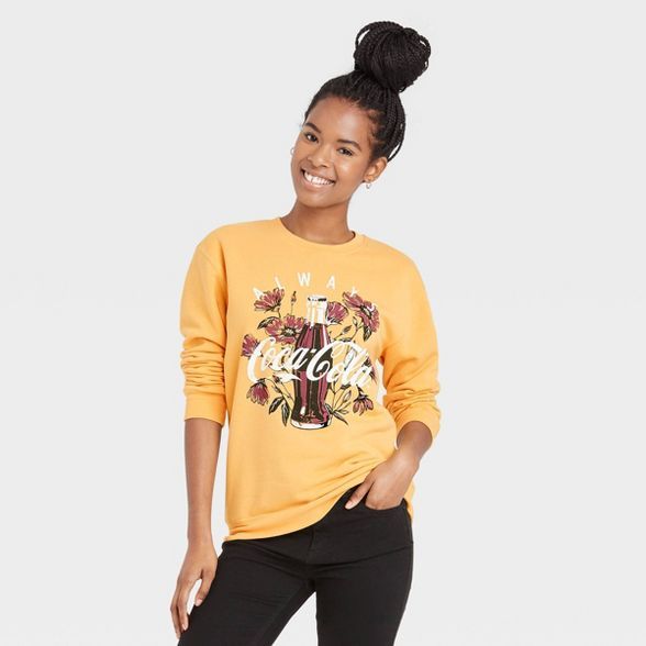 Women's Coca-Cola Graphic Sweatshirt - Yellow | Target