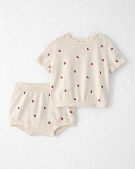 Baby Girl 2-Piece Organic Cotton Sweater Set in Berry Print - Little Planet | Carter's | Carter's Inc