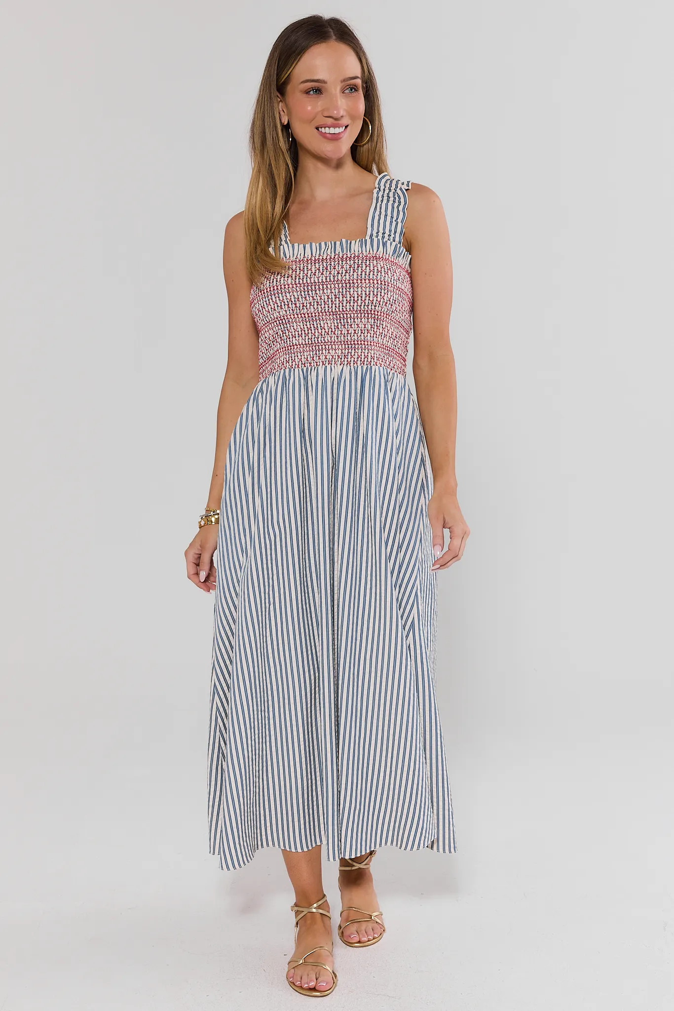 Teagan Smocked Midi Dress by THML | Avara