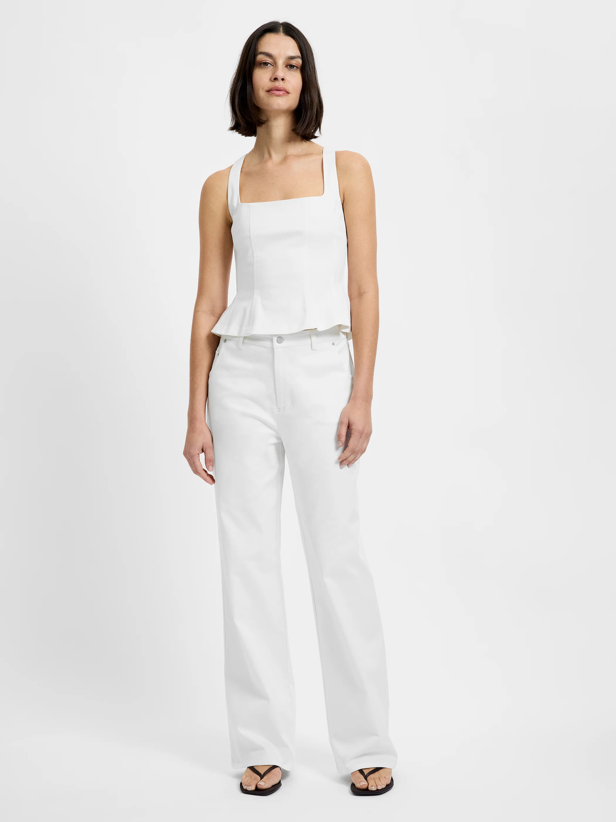 INEZ COTTON TWILL PEPLUM TOP | French Connection (US)