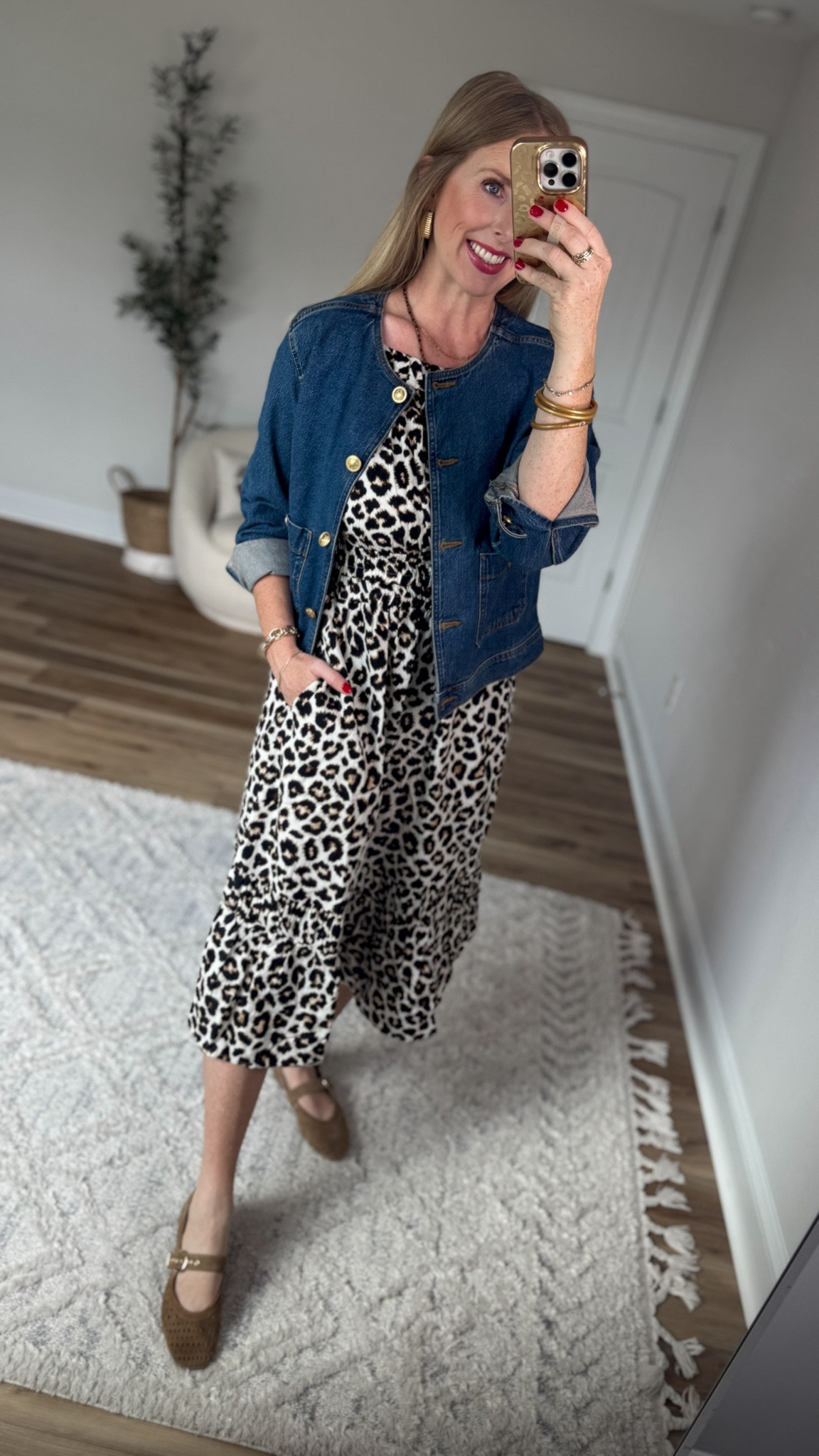 Daily try on, Walmart outfit, Walmart fashion, Walmart style, time and tru, leopard dress, midi dress 
*lady jacket not online yet

#LTKootd