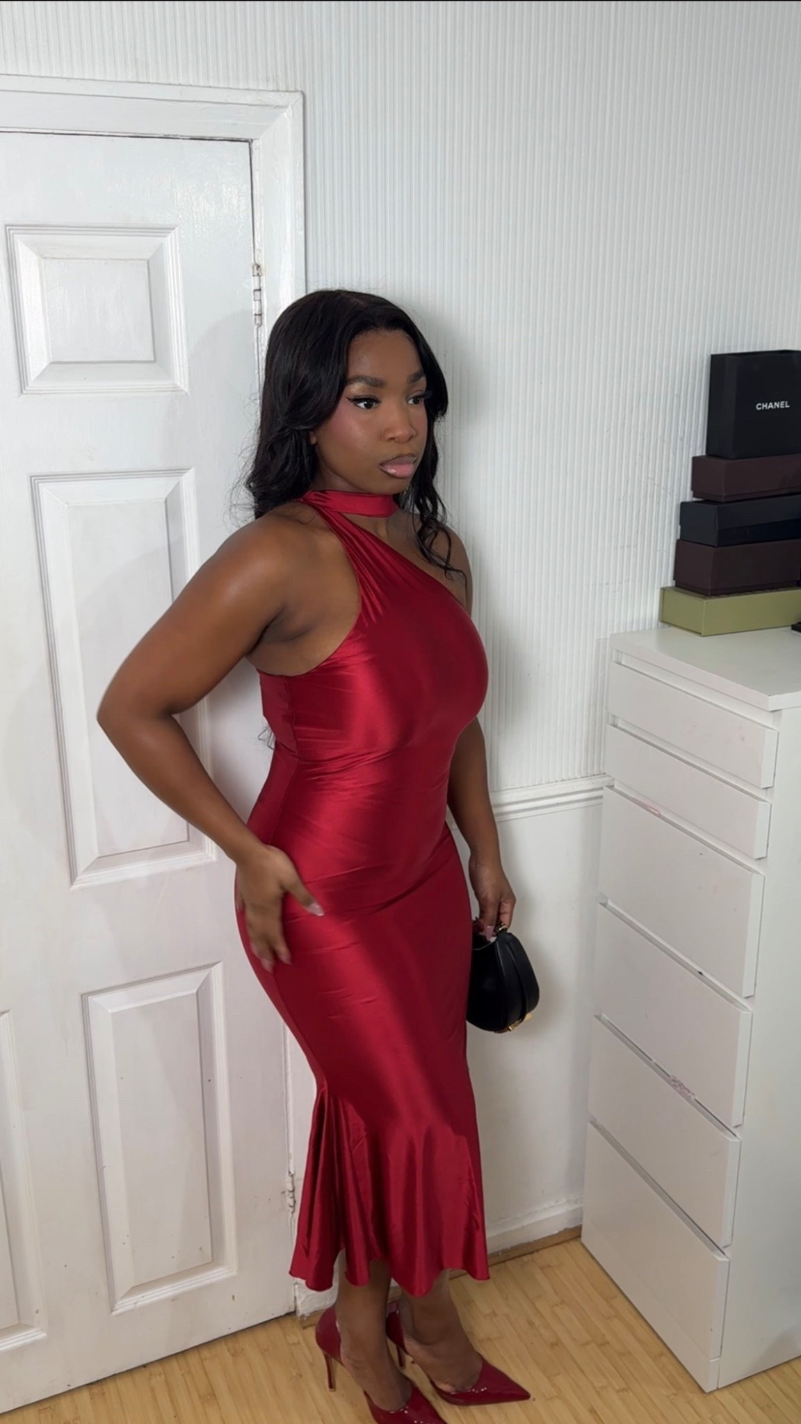 Red asymmetric dress with red heels. Valentines day inspo

#LTKuk #LTKFashionMonth #LTKdatenight