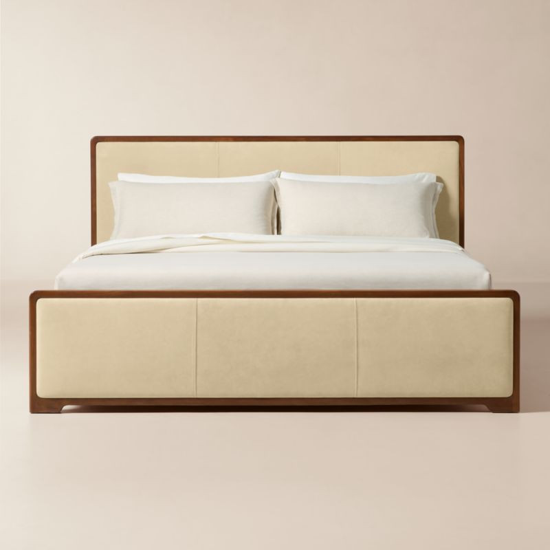 Rio Walnut and Leather King Bed | CB2