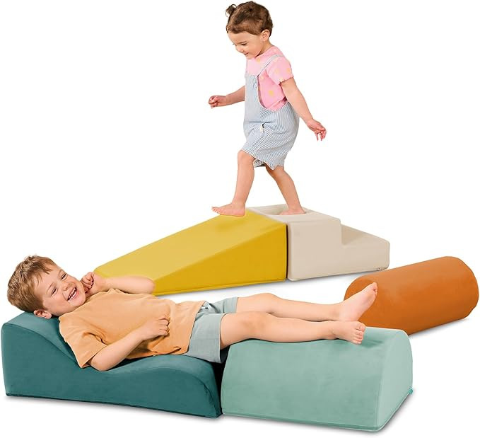 B. toys – Sensory Foam Shapes – 5pc Foam Building Set – Cylinder, Ramp, Stair, Wavy Ramp, H... | Amazon (US)
