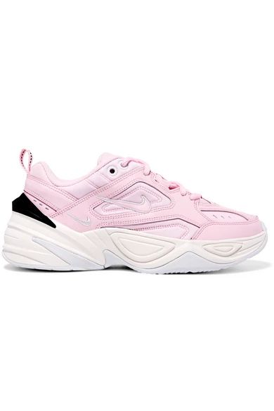 Nike - M2k Tekno Leather And Neoprene Sneakers - Baby pink | NET-A-PORTER (US)