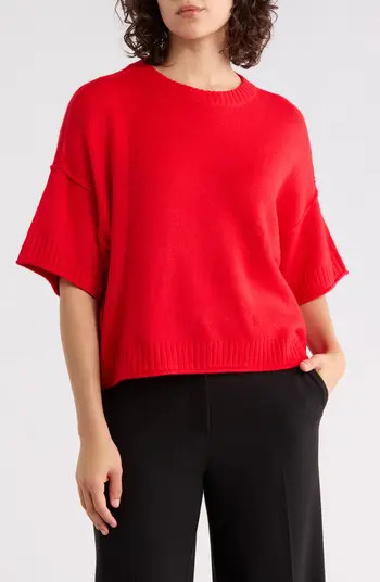 Halogen® Exposed Seam Drop Shoulder Sweater | Nordstromrack | Nordstrom Rack
