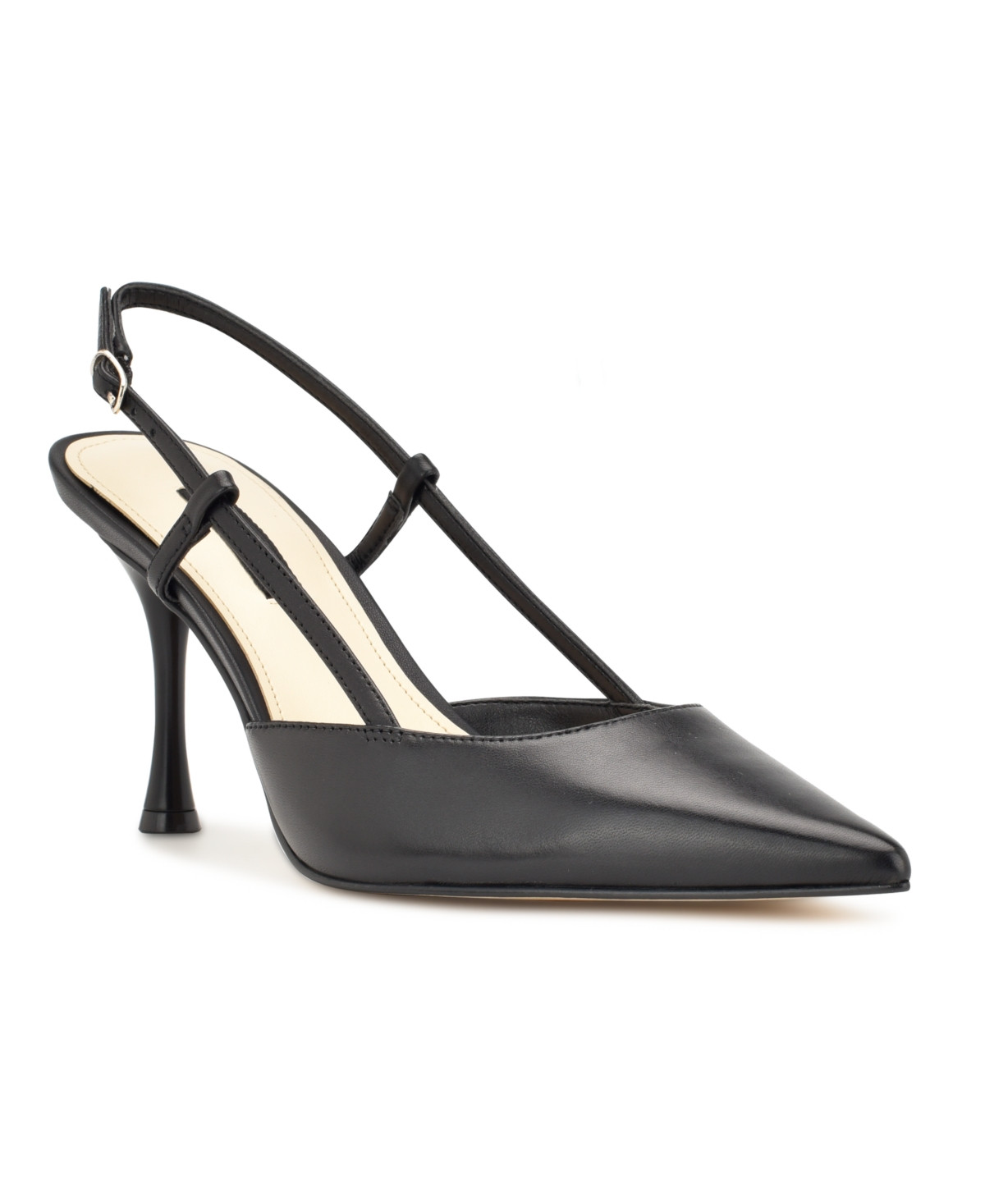 Nine West Women's Peni Pointy Toe Sling-back Dress Pumps - Black Leather | Macy's