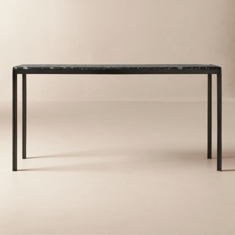 Rohe 60" Black Marble Console Table by Kravitz Design | CB2 | CB2
