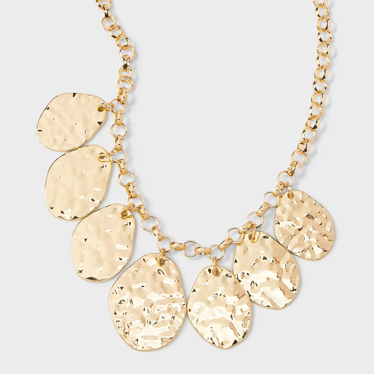 Hammered Drop Statement Necklace - A New Day™ Gold | Target
