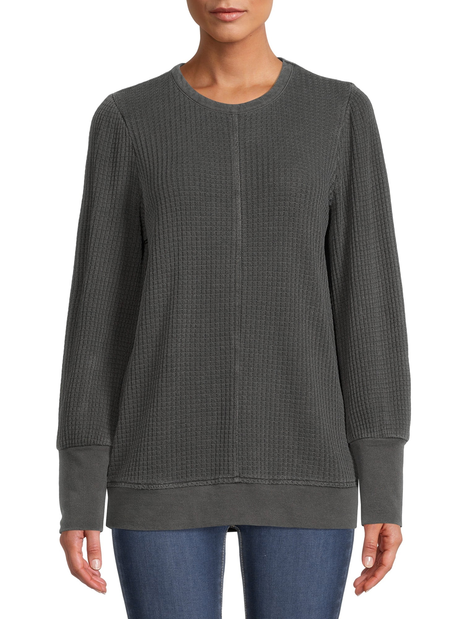 Time and Tru Women's Waffle Pullover Top | Walmart (US)