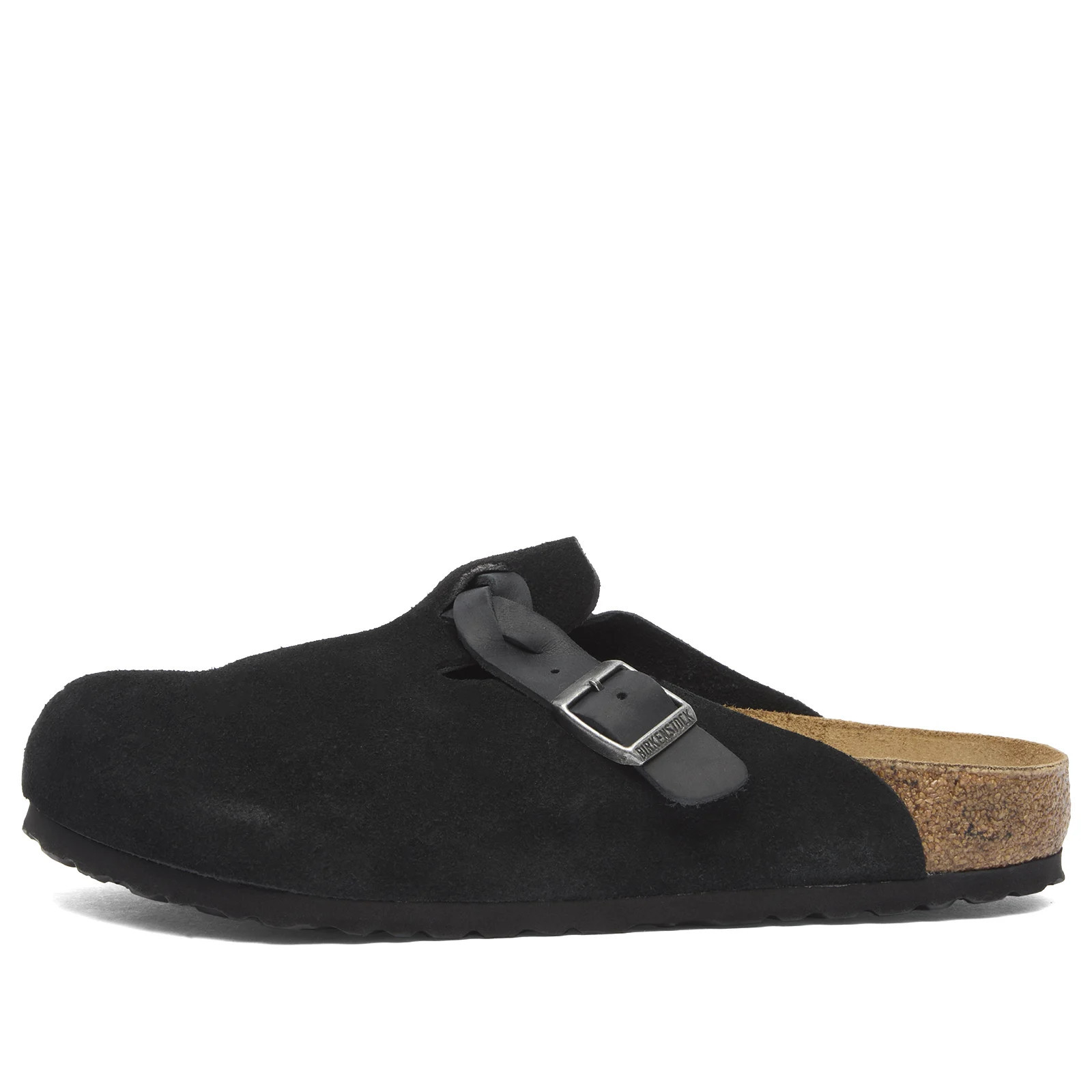Birkenstock Women's Boston Braided Clog - Black Suede, Size UK 5.5 | END. Clothing