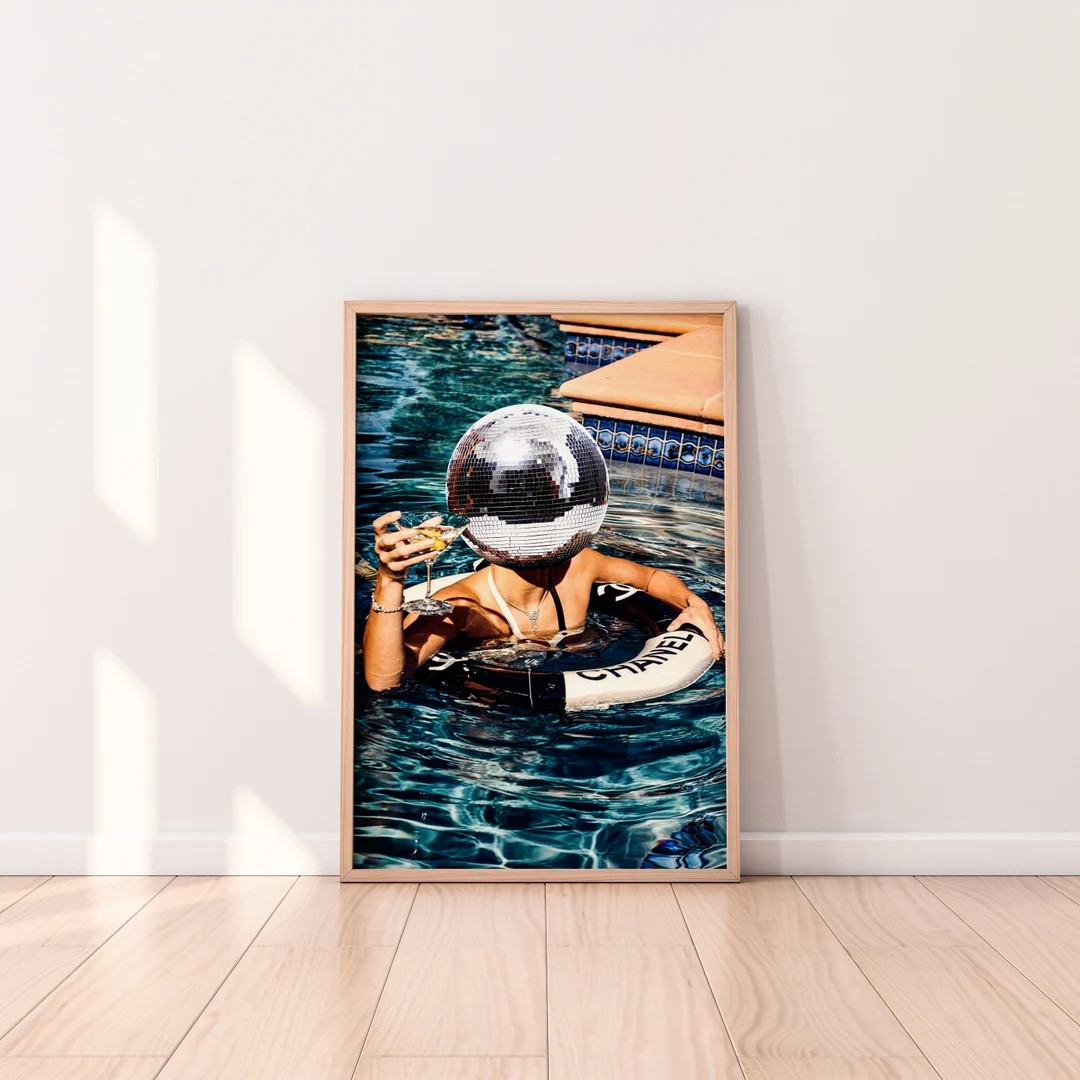 Disco Ball Print, Preppy Wall Art, Trendy Wall Art, Girly Wall Art, Dorm Room Decor, Funky Wall A... | Etsy (US)